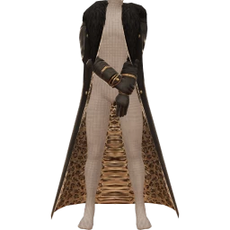 Ikon Elite Leopard Print Black Fur Coat