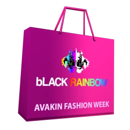 Fashion Week Shopping Bag - Black Rainbow (Pink)