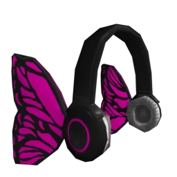 Emboss Coral Butterfly Headphones