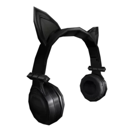 Emboss Black Cat Headphones