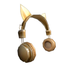Emboss Golden Kitty Headphones