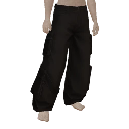 Drop Science Jet Black Baggy Cargo Pants