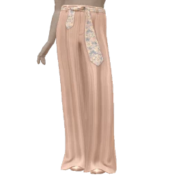 Cloud Nine Beige Loose-Fit Pants With Floral Belt