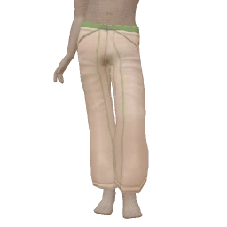 Foal Green Stitch Design Panelled Trousers