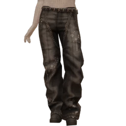 Delirious Black And White Jeans With Chains And Paint Smear