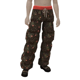 Delirious Mistletoe Print Extreme Puffer Sweatpants