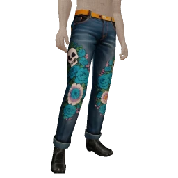 Cosmos Day of The Dead Patches Jeans