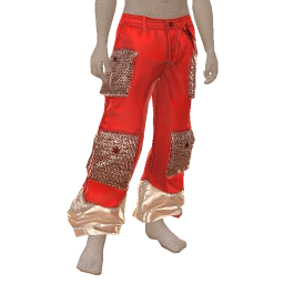 Drop Science Red And Silver Metallic Baggy Jeans