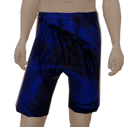 Mahiki Brushed Leaves Blue Shorts