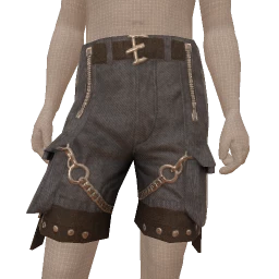 Drop Science Chained Up Denim And Leather Shorts