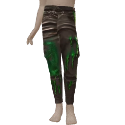 Delirious Green Goo Drip Leather Pants