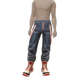 Drop Science Sporty Strap Blue Denim Jeans And Sneakers