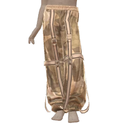 Drop Science Belted Cream Camo Ruched Hem Trousers