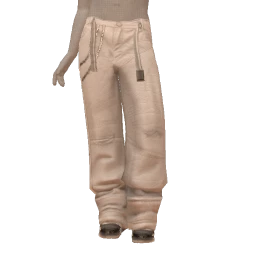 Drop Science Button Up Dark White Leather Trousers