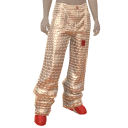 Drop Science Silver Oversized Metallic Mesh Pants