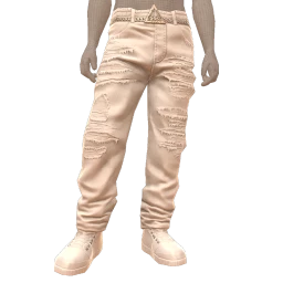 Drop Science Torn Ultra White Jeans And Sneakers