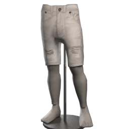 Drop Science White Distressed Shorts