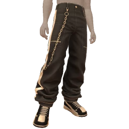 Drop Science Black And Gold Chain Baggy Jeans