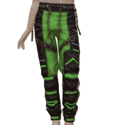 Drop Science Avant-Garde Black Pants With Vibrant Green Panels