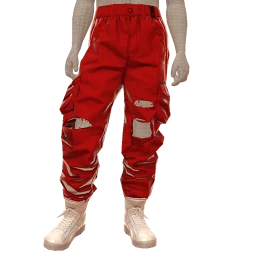 Drop Science Red Torn Cargo Jeans