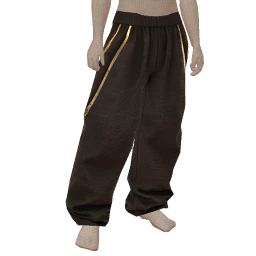 Ikon Elite Black And Gold Baggy Trousers
