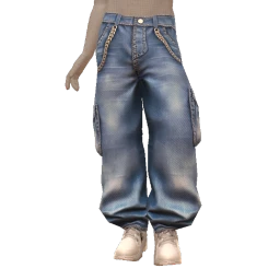 Drop Science Denim Cargo Pants And Sneakers