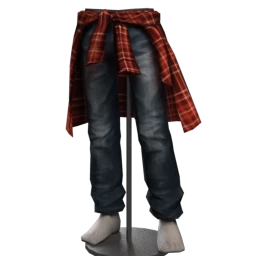 Foal Baggy Jeans with Tied Shirt - Vibrant Red