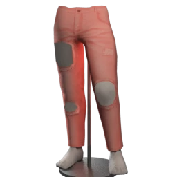 Foal Ripped Loose Jeans - Coral