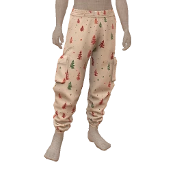 USAesthetics Green And Red Festive Tree Print Sweatpants