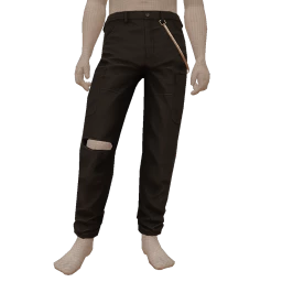 Front Row Black Cargo Chain Jeans