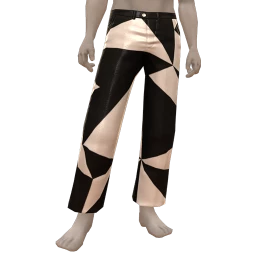 Luxe Monochrome Patch Leather Trousers