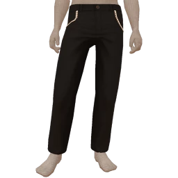 Front Row Velvet Black Pants With Pearls