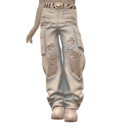 Front Row Light Blue Wash Denim Trousers With Zebra Belt