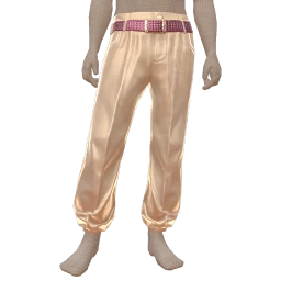 Ikon Elite Cream Satin Trousers With Purple Belt