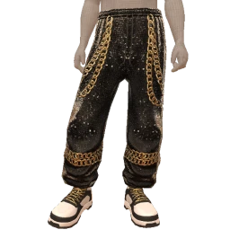 Ikon Elite Glitter Glow Black Chain Trousers