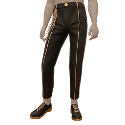 Ikon Elite Black Leather Gold Edge Trousers