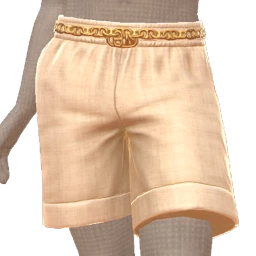 Ikon Elite Cream Linen Gold Chain Shorts