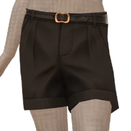 Ikon Shorts With Bronze Metal Belt