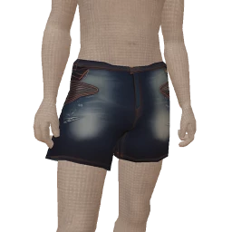 USAesthetics Faded Dark Blue Denim Shorts