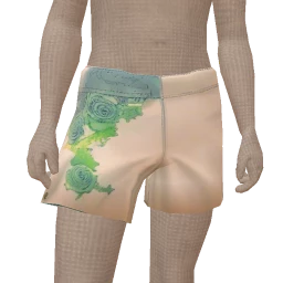 Cloud Nine Green And White Floral Motif Shorts