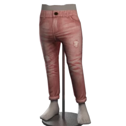Foal Slim Fit Distressed Jeans - Pink