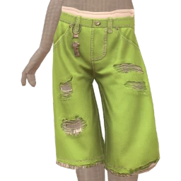 Delirious Green Denim Jorts
