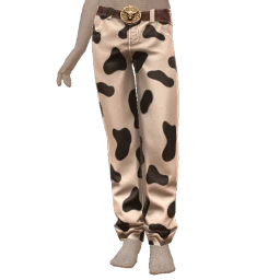 USAesthetics Cow Print Trousers With Bull Buckle