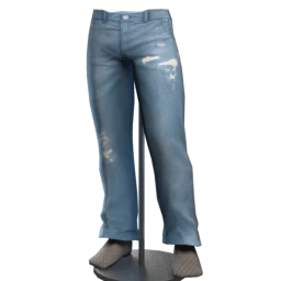 Ripped Straight Leg Jeans