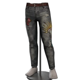 Vintage Embroidery Applique Ripped Jeans