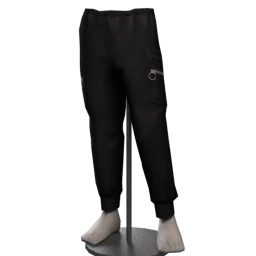 Side Pocket Zippers Jogger Pants - Black
