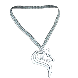 Silver Moon Wolf Necklace
