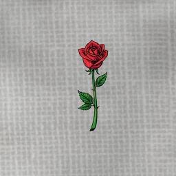 Single Red Rose Tattoo