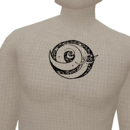 Abstract Moon Chest Tattoo