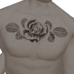 Rosette Chest Tattoo